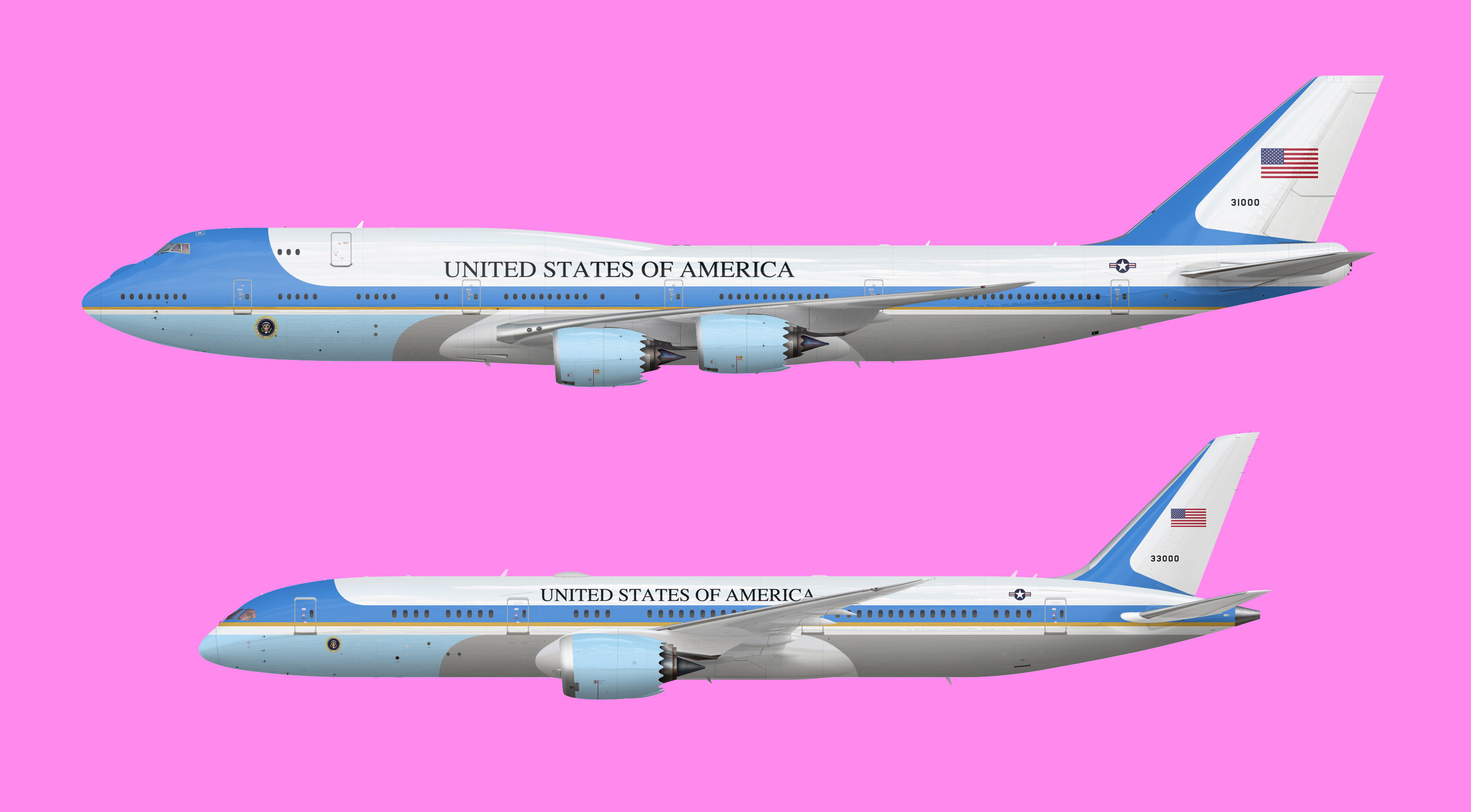 Air Force One 747-8 & 787-9 - AH45's Real life liveries - Gallery - Airline  Empires