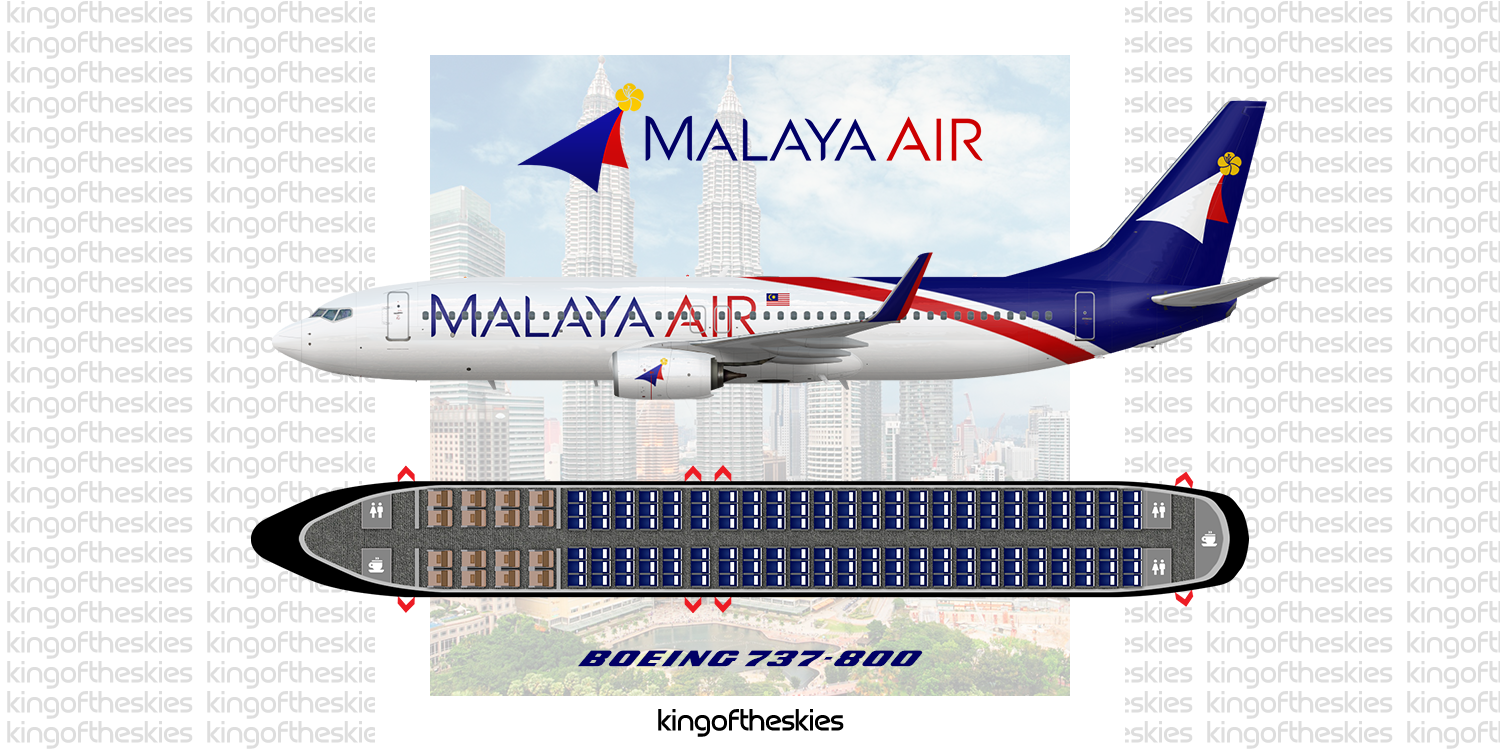 Malaya Air Boeing 737-800 Livery & Seat Map - Malaya Air : A New Era by  kingoftheskies - Gallery - Airline Empires