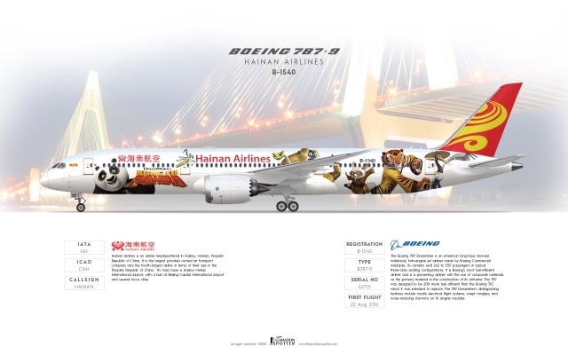 Haian Airlines Boeing 787 9 Dreamliner ''Kung Fu Panda''