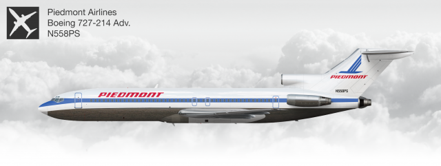 Piedmont Airlines Boeing 727-214 Adv N558PS