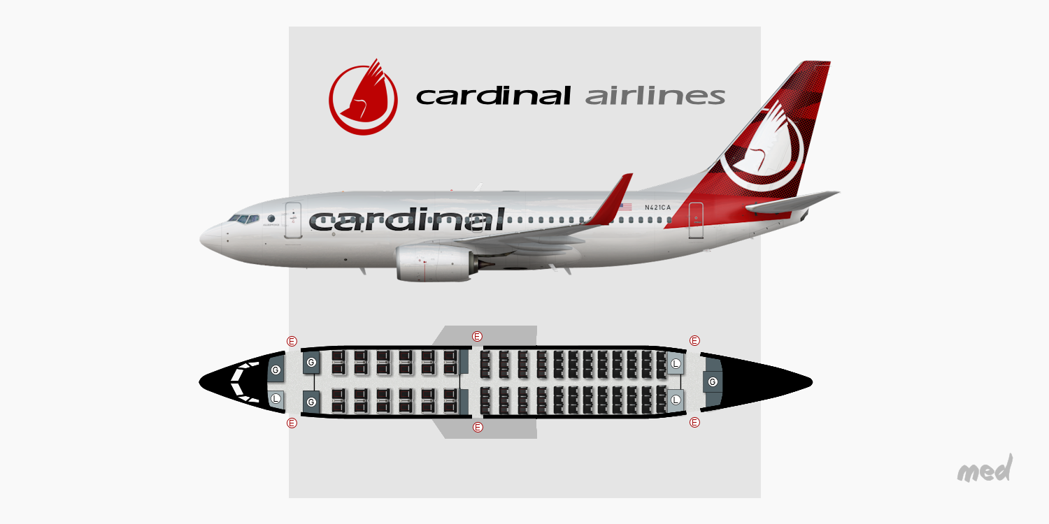 Cardinal Air Lines Seat Map B737-700ER - Sketches - Gallery - Airline  Empires