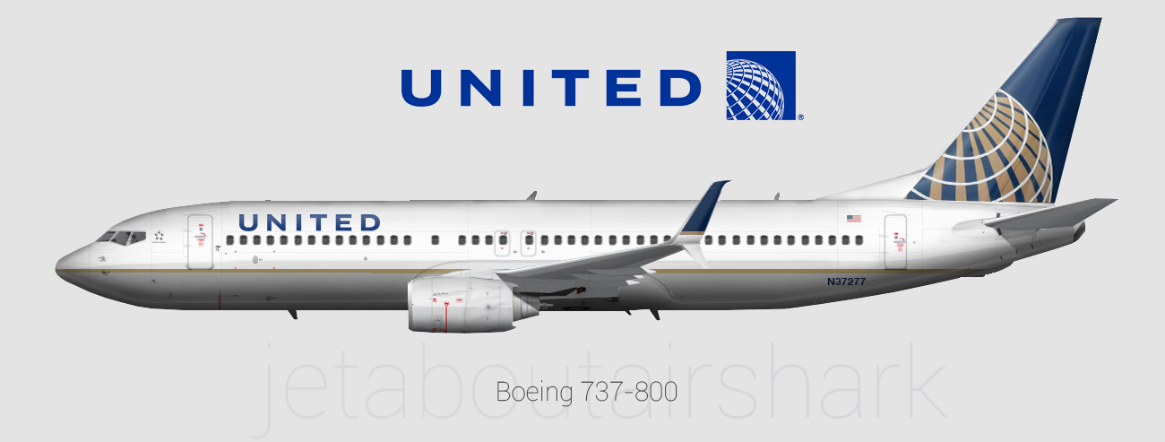 United Airlines 737-800 - re-create - by AirShark - Gallery - Airline ...